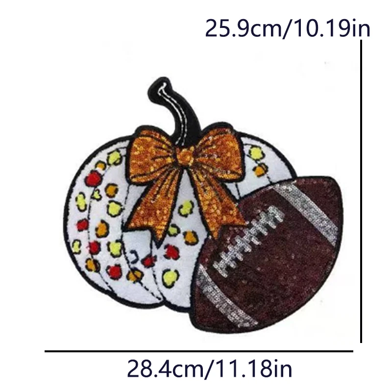 Parches de chenilla con lentejuelas para Halloween, parche para planchar y trucos para ropa, parche bordado grande para accesorios de ropa, regalos - imagen 3