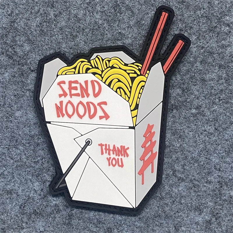 Parche de comida de PVC 3D, pegatinas creativas divertidas, insignia de moral táctica, apliques de brazalete para ropa, parches de mochila de gancho y bucle - imagen 2