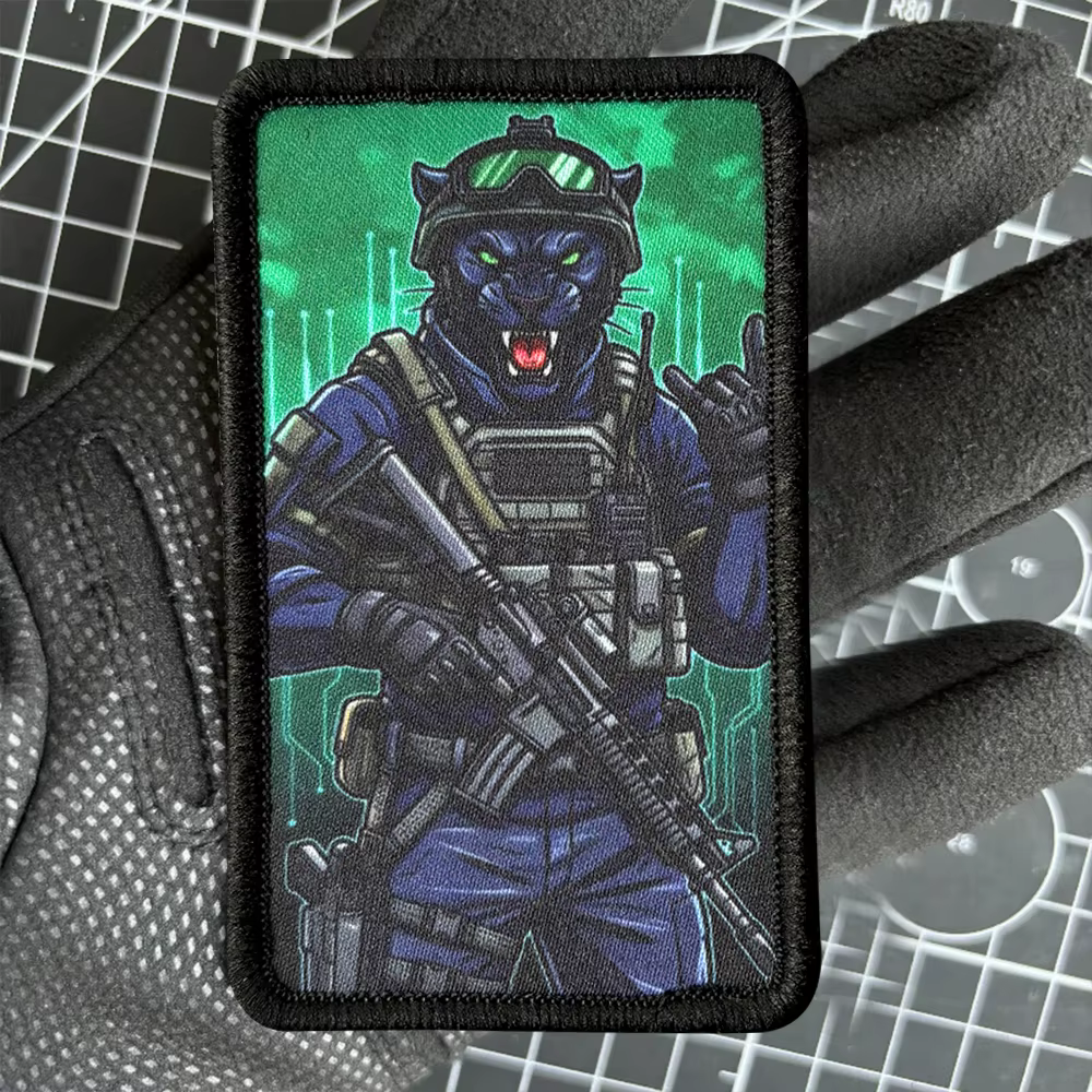 Parche táctico Panther de moral con gancho y bucle para brazalete