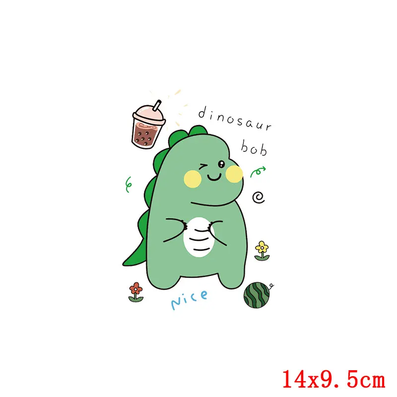 Parche térmico de animales bonitos para ropa, parches de dinosaurio de dibujos animados para camiseta, transferencia de hierro para ropa, apliques térmicos - imagen 4