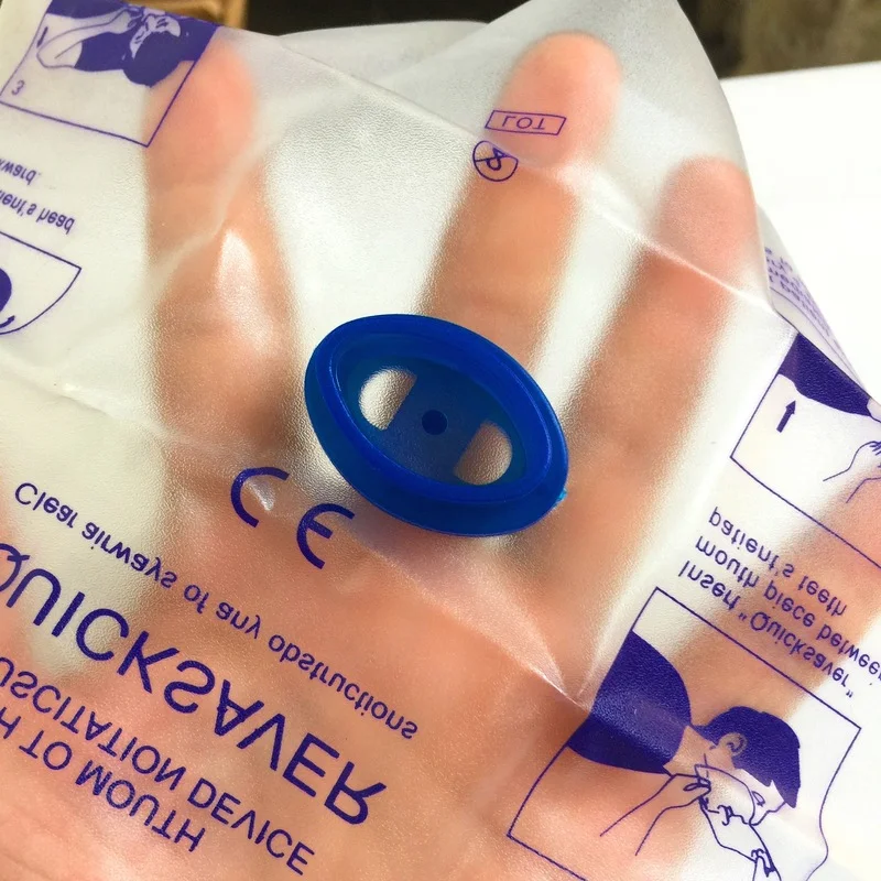 Protector facial CPR desechable, mascarilla de respiración bucal de emergencia, dispositivo de reanimación, herramienta de primeros auxilios, Ahorrador rápido de oxígeno - imagen 2