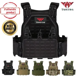 YAKEDA 6094 Chaleco táctico corte láser ligero desmontable negro