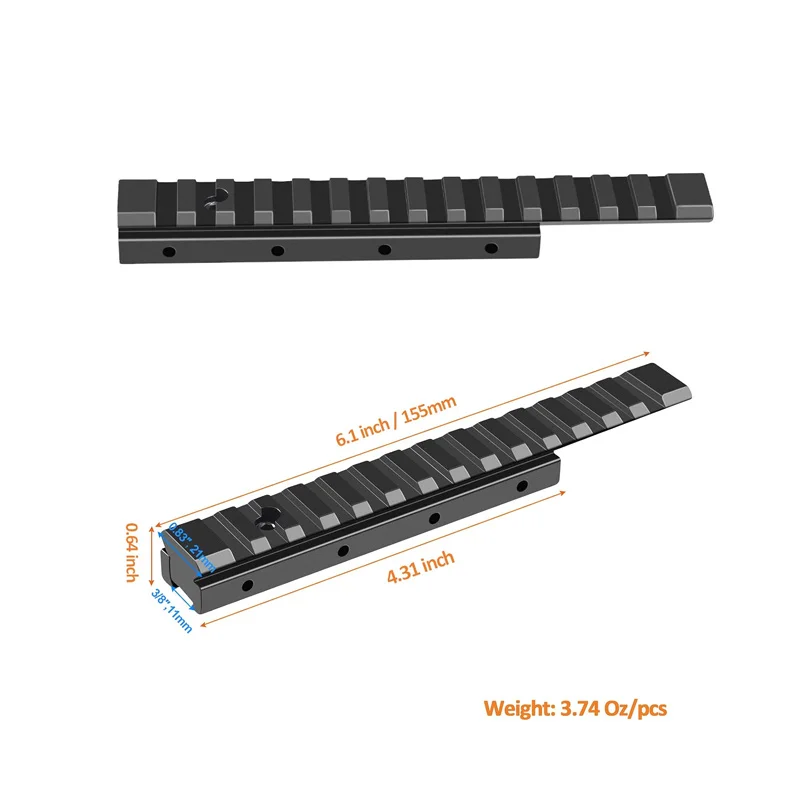 Adaptador riel Picatinny para montaje de extensión de base - imagen 3