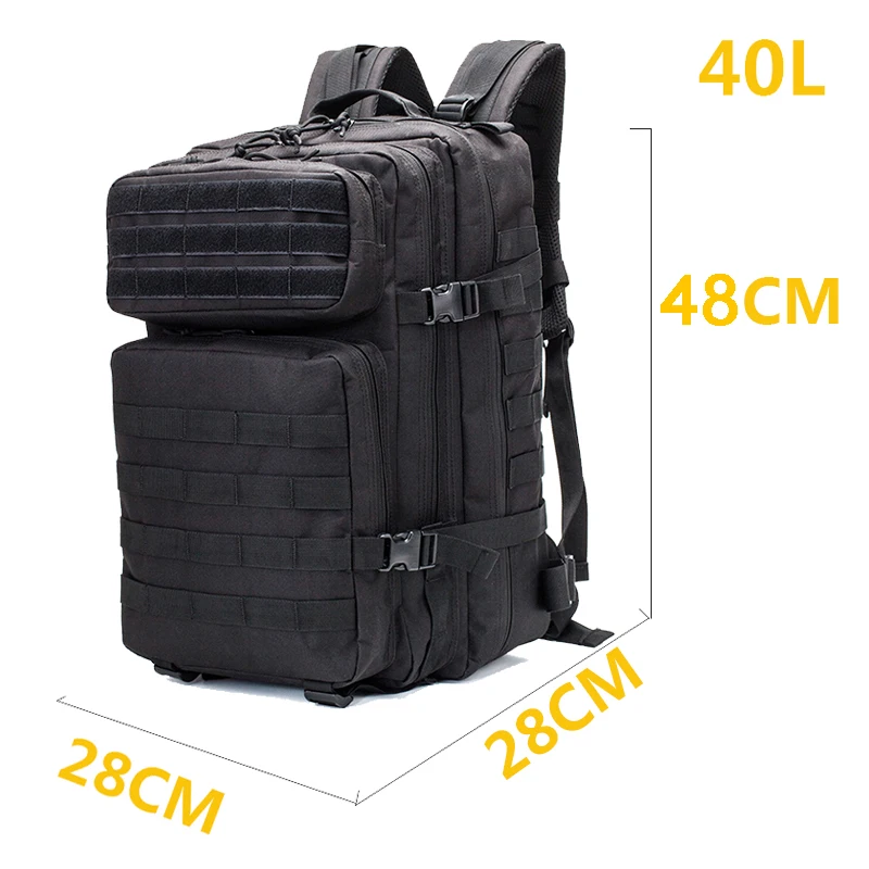 Mochila táctica paquete de asalto 3D bolsa Molle 45L grande impermeable al aire libre senderismo Camping viaje 600D mochila hombres pesca - imagen 3