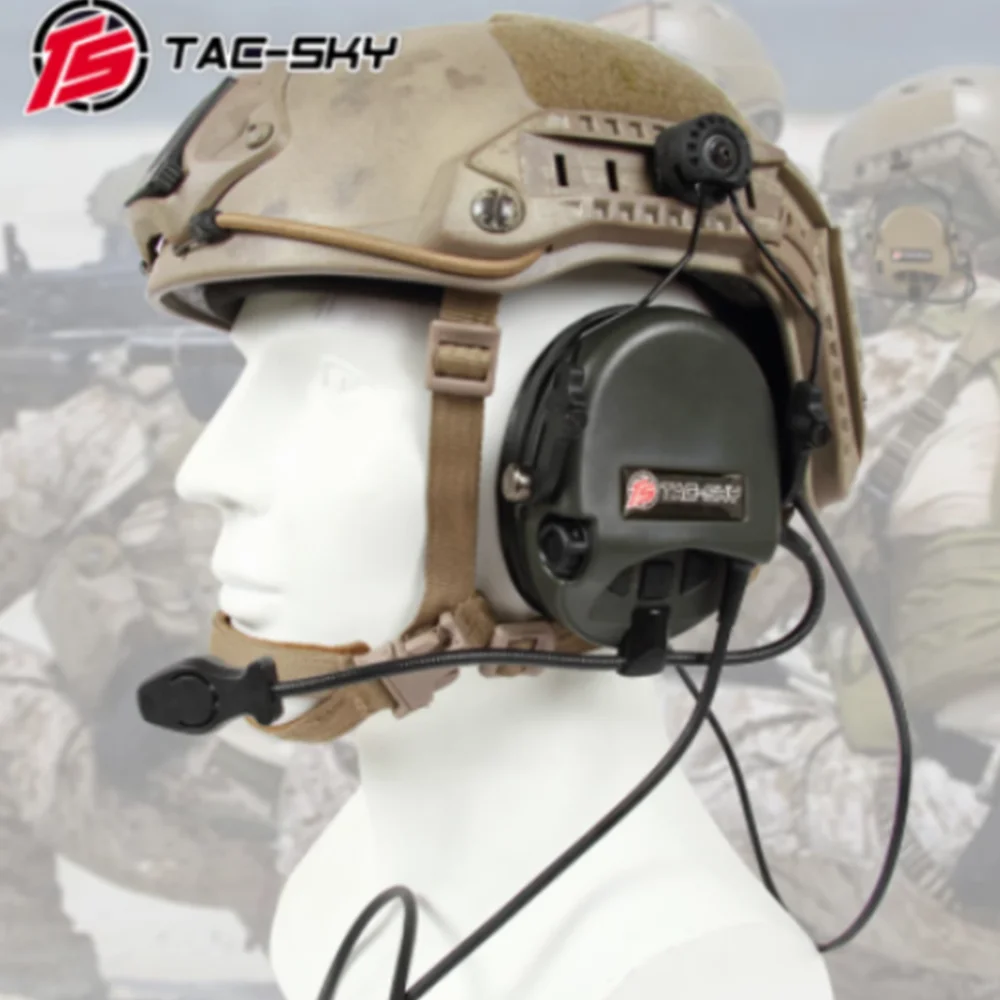 TS TAC-SKY casco táctico montaje TEA Hi-Threat Tier 1 cancelación de ruido captación protección auditiva Walkie Talkie auriculares
