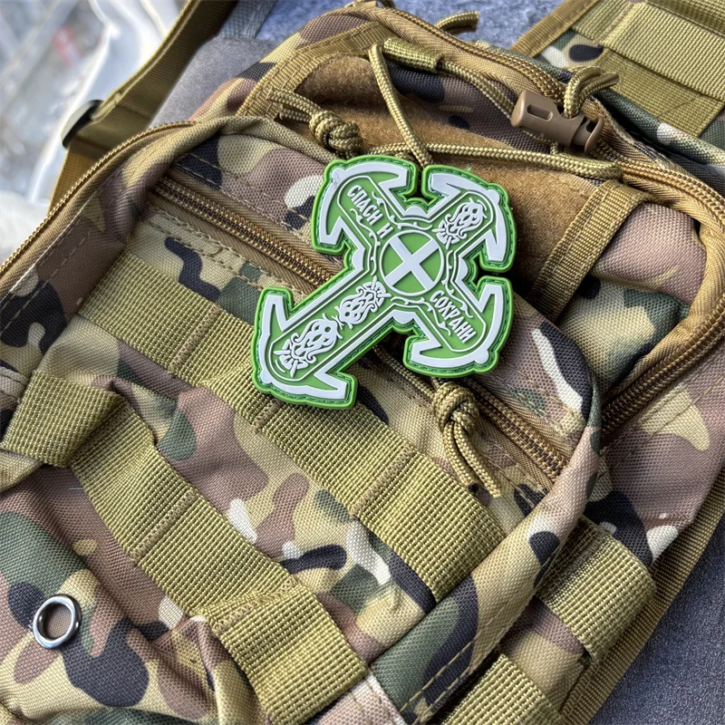 Parche de PVC 3D "Bless You" para ropa, insignia de moral táctica, parche militar con gancho, pegatinas para mochila