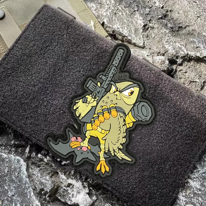 Parche de guerrero de búho, insignia de moral táctica militar, gancho de PVC y bucle, mochila, ropa, accesorio decorativo, pegatina, brazalete - imagen 3