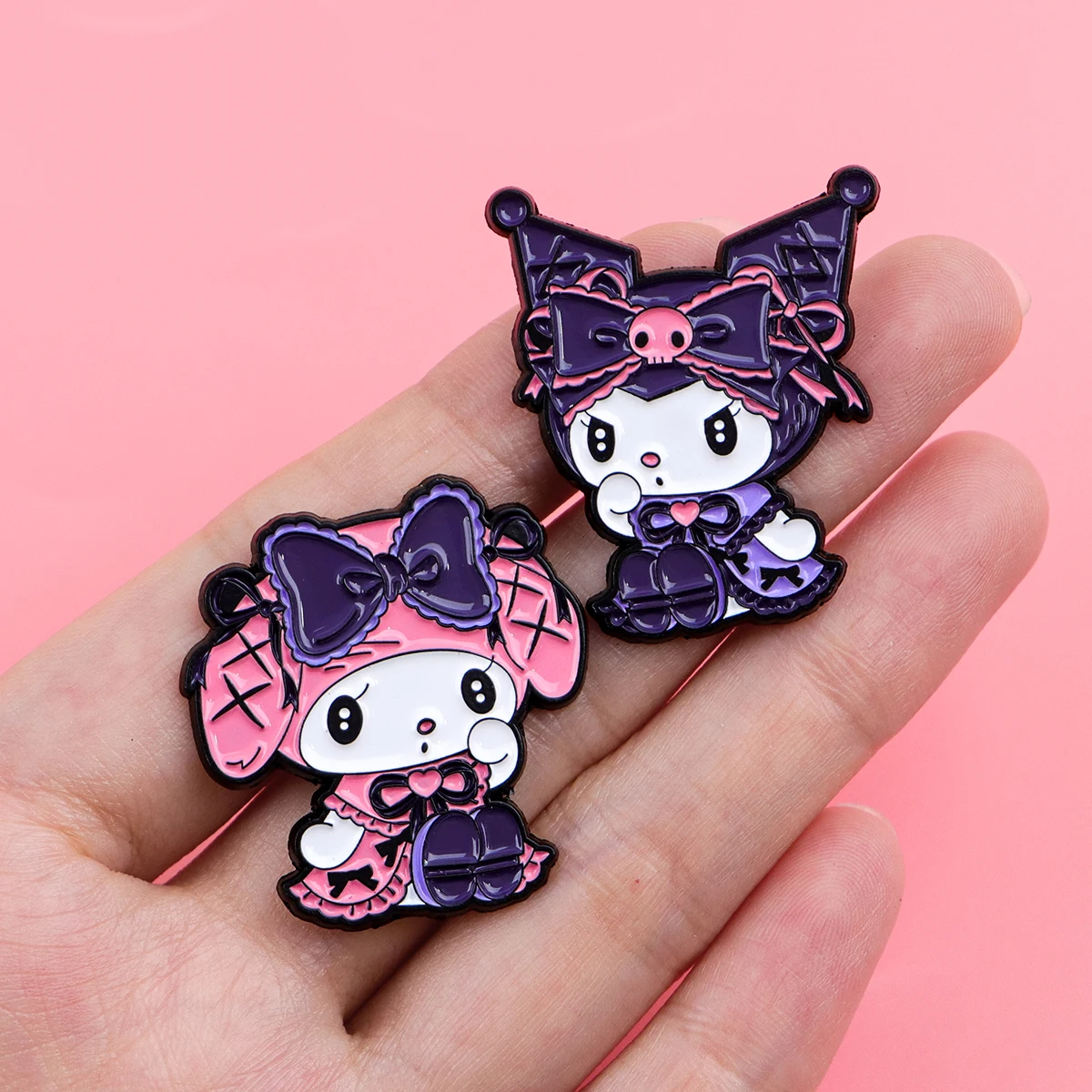 Pin esmaltado de dibujos animados para niñas, Pin de solapa, conjunto de broche de Anime Kawaii, decoración de ropa, alfileres de Metal, mochila, sombrero, insignia, accesorios, 5 uds. - imagen 2
