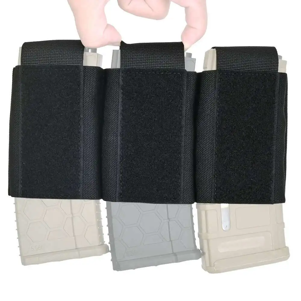 Bolsa táctica Triple para revistas, bolsa MAG con inserción elástica con gancho, canguro 556 762 AR15 M4, equipo de caza, accesorios Airsoft - imagen 3