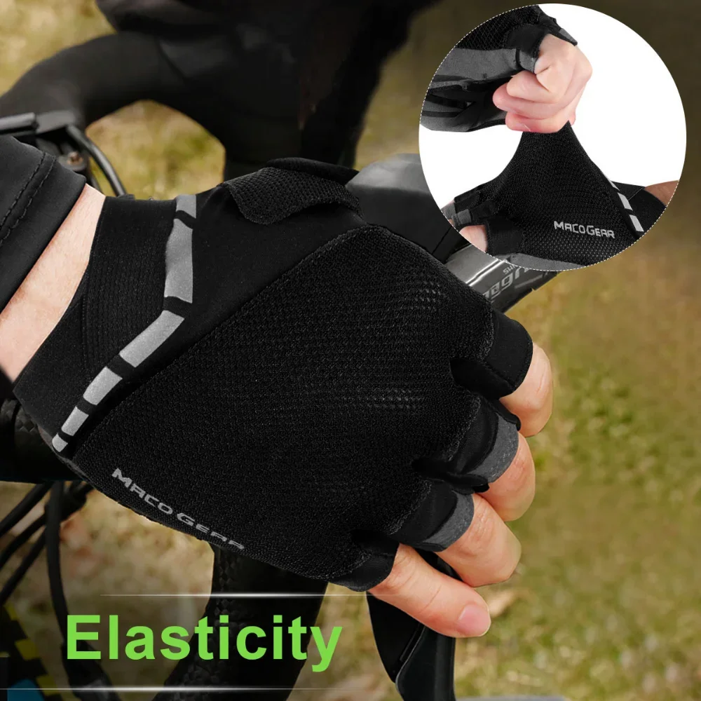 Guantes de ciclismo de medio dedo para hombre y mujer, bicicleta de montaña, transpirables, antideslizantes, para correr, deportes, gimnasio, Fitness, equipo de equitación - imagen 5