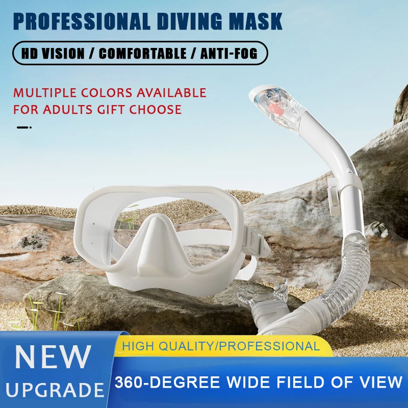 Juego de máscara de buceo profesional para adultos, espejo de buceo, juego de tubos de respiración, gafas de silicona suave, gafas de natación, Kit de snorkel de entrenamiento