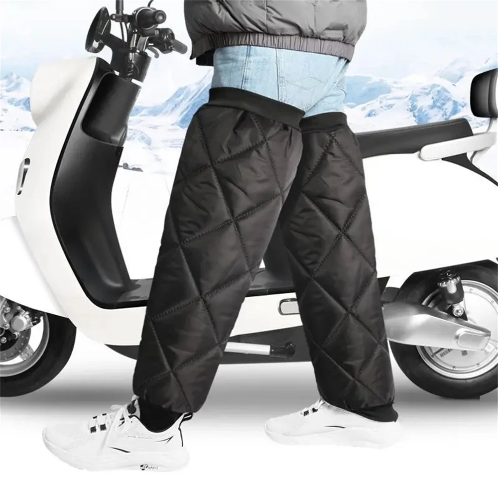 1 par de mangas cálidas para piernas de invierno, rodilleras para motocicleta, cubierta impermeable para piernas a prueba de viento, calentador para deportes al aire libre, ciclismo, esquí - imagen 5