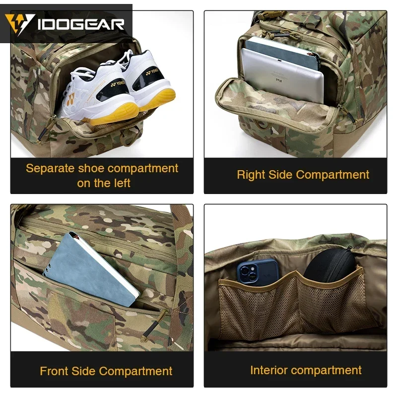 IDOGEAR Bolsa de despliegue táctica, bolso cruzado deportivo con capacidad de 33L, bolsa para zapatos de senderismo al aire libre 35117 - imagen 4