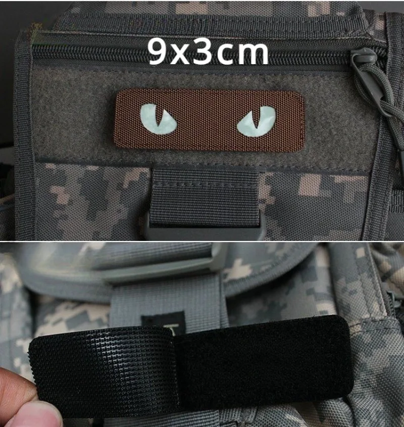 Reflective Night Light Night Recognition Badge Creative Cat Eye Hook and Loop Buckle Backpack Hat Outdoor MOLLE Pendant Tactical - imagen 2