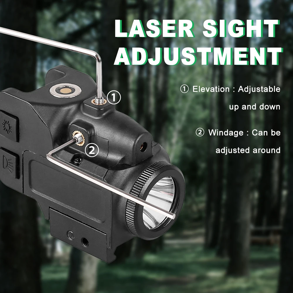 Luz para pistola, mira láser combinada, linterna de 800 lúmenes, mira láser, luces tácticas para pistola, escopetas, Rifle, antorcha Airsoft - imagen 3