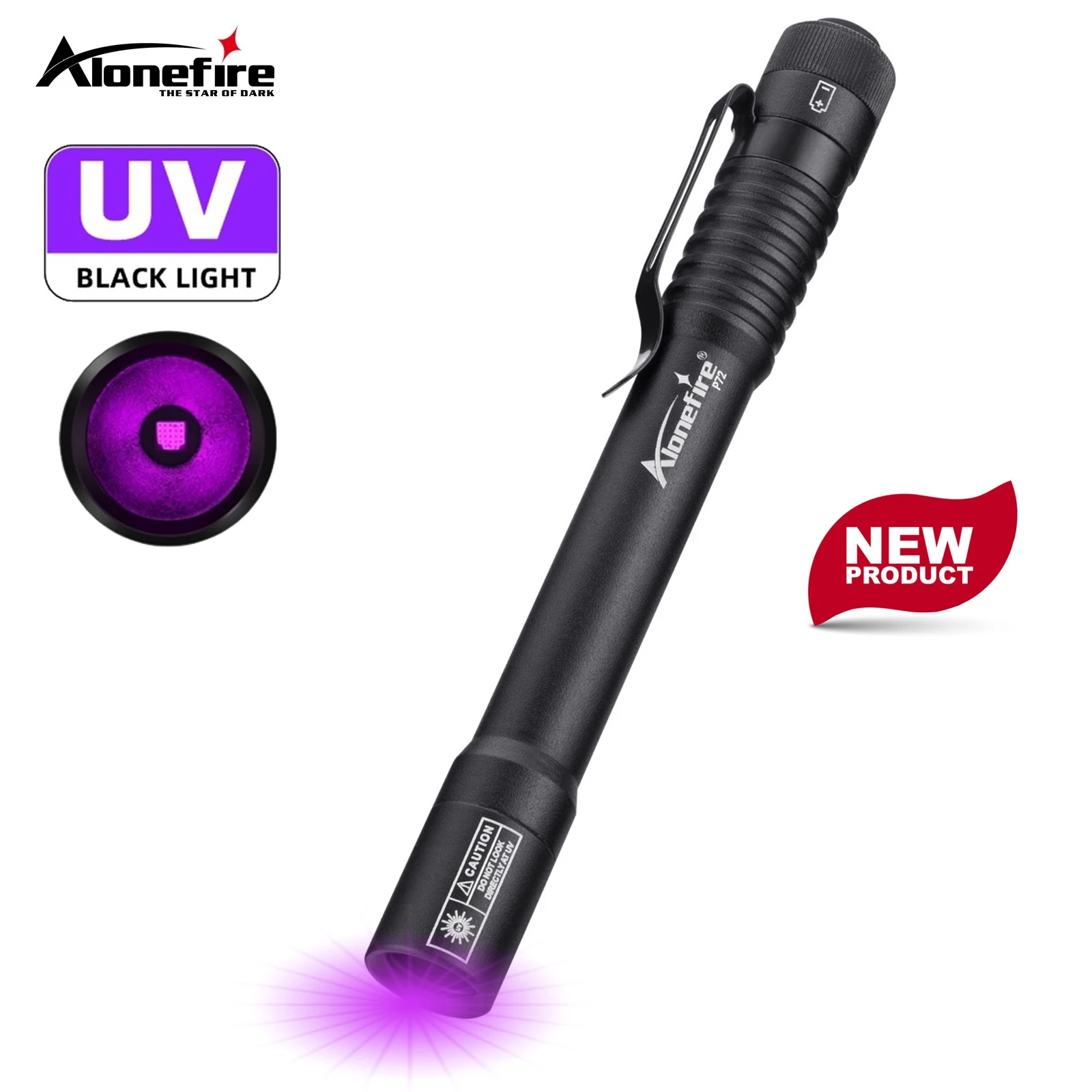 Alonefire Mini 365nm/395nm LED UV pluma linterna marcador Invisible antorcha de luz negra gato mascota tiña marcador de manchas lámpara de dinero - imagen 2