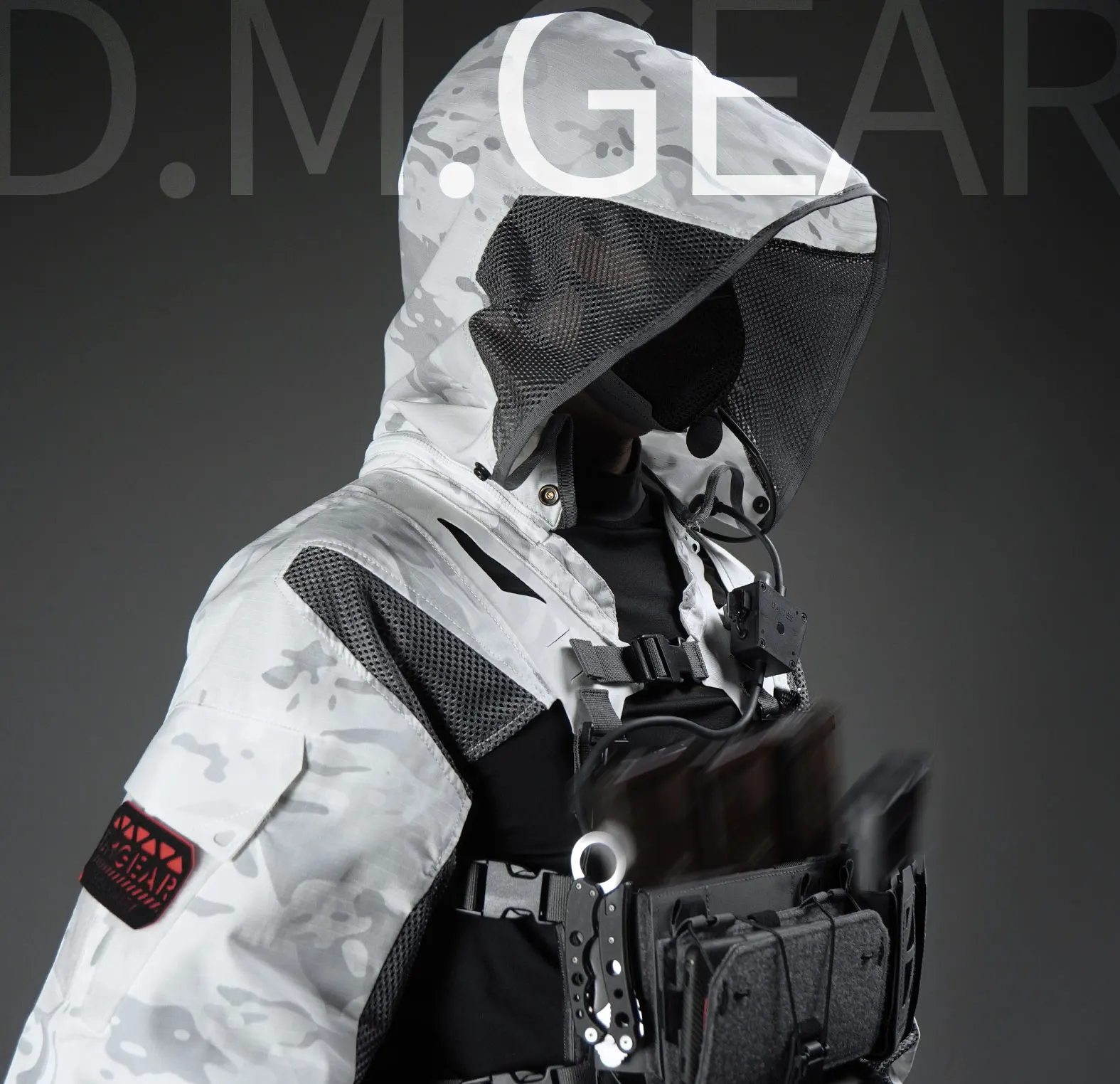 DMgear Chaqueta táctica de camuflaje transpirable con capucha