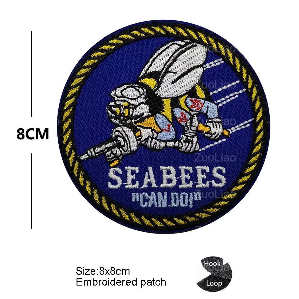 Accesorios para bolsa táctica de ventilador del ejército, parche de tela bordado para enfermera de abeja americana, parche para mochila con gorro de buceo con calavera y doble pistola de águila - imagen 4