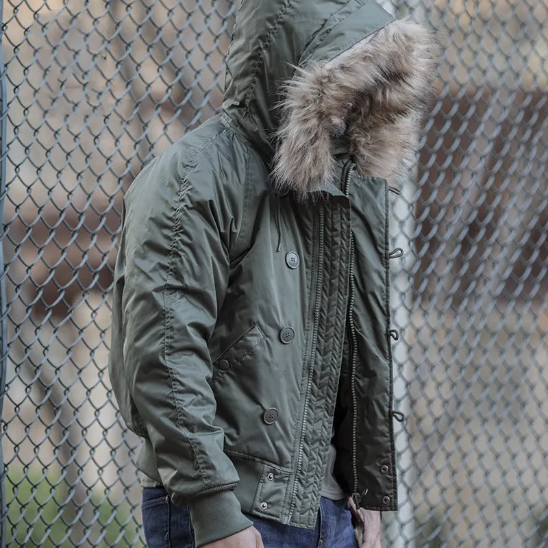 N2B Chaqueta de algodón táctica de protección Polar contra el frío para hombre, abrigo corto cálido de invierno con capucha para montar al aire libre, traje de tormenta grueso, cortavientos - imagen 2