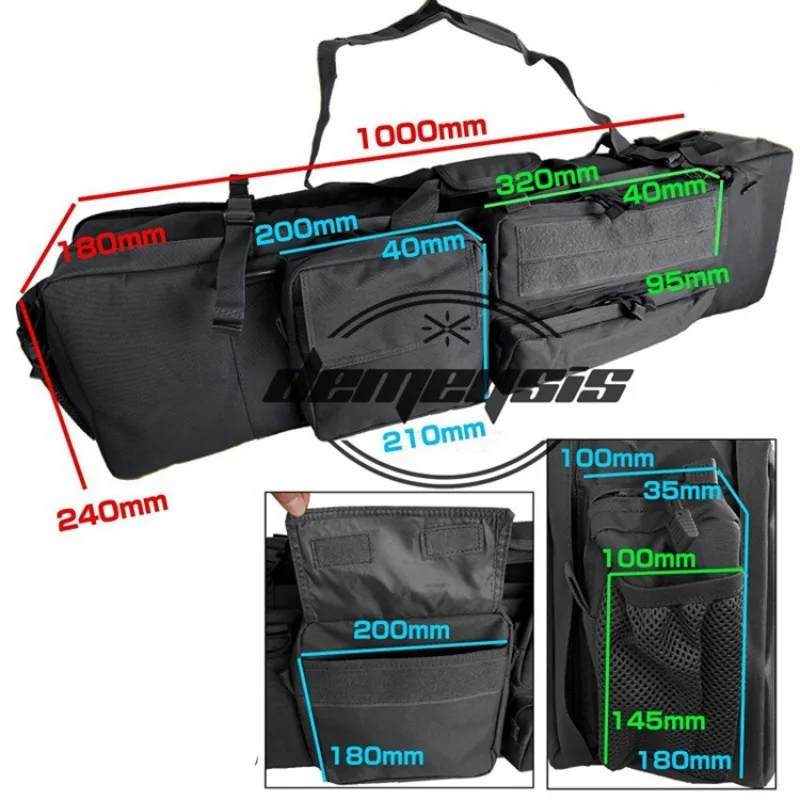 Bolsas para Rifles M249, Estuche de transporte para pistola de caza y tiro al aire libre, bolsa táctica CS para Rifles dobles, Paintball con correa de hombro portátil - imagen 2