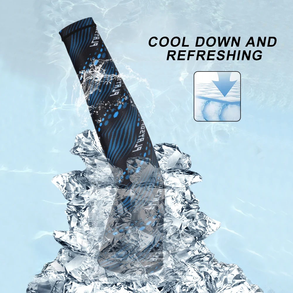 Mangas de brazo de seda de hielo, puños de protección solar, protección solar UV, antideslizantes, para hombres y mujeres, deportes, correr, baloncesto, ciclismo, cubierta de brazo de verano - imagen 4