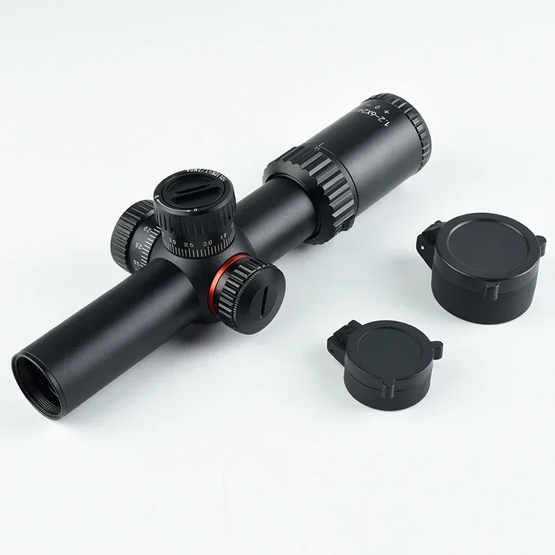 Mira óptica de retícula roja y verde 1,2-6X24, mira telescópica réflex táctica para caza, avistamiento rápido a corto plazo, montaje en riel de 11mm/20mm - imagen 5