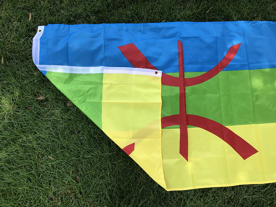 Bandera del cielo, bandera bereber de 90x150cm, poliéster de alta calidad, colgante, 3x5 pies, pancarta del norte de África, bandera amazigh para decoración del hogar - imagen 4