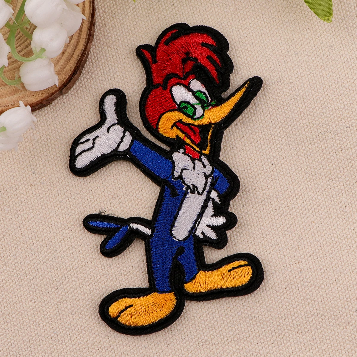 Parche bordado de personaje de dibujos animados, parches divertidos para planchar con pájaros para ropa, parches termoadhesivos para ropa, insignias para coser DIY - imagen 5