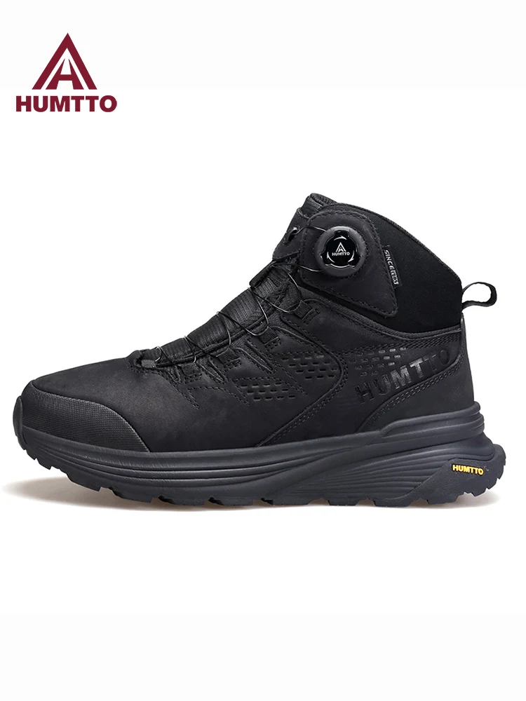 Botas de senderismo de cuero de vaca HUMTTO, zapatos de caza impermeables para hombre, botas tácticas de combate para el desierto, zapatillas de deporte mountian informales para hombre - imagen 3