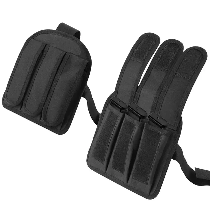 Funda para pierna de mano derecha de combate, cinturón táctico para transporte de pistola de caza, funda de nailon, bolsa para revistas, bolsa para pistolas 3 en 1, arnés para piernas - imagen 5