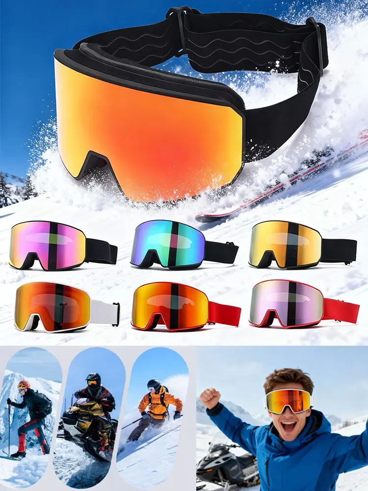 JSJM nuevo profesional HD doble capa antiniebla gafas de esquí para adultos moto de nieve UV400 gafas para deportes al aire libre nieve Snowboard gafas - imagen 5
