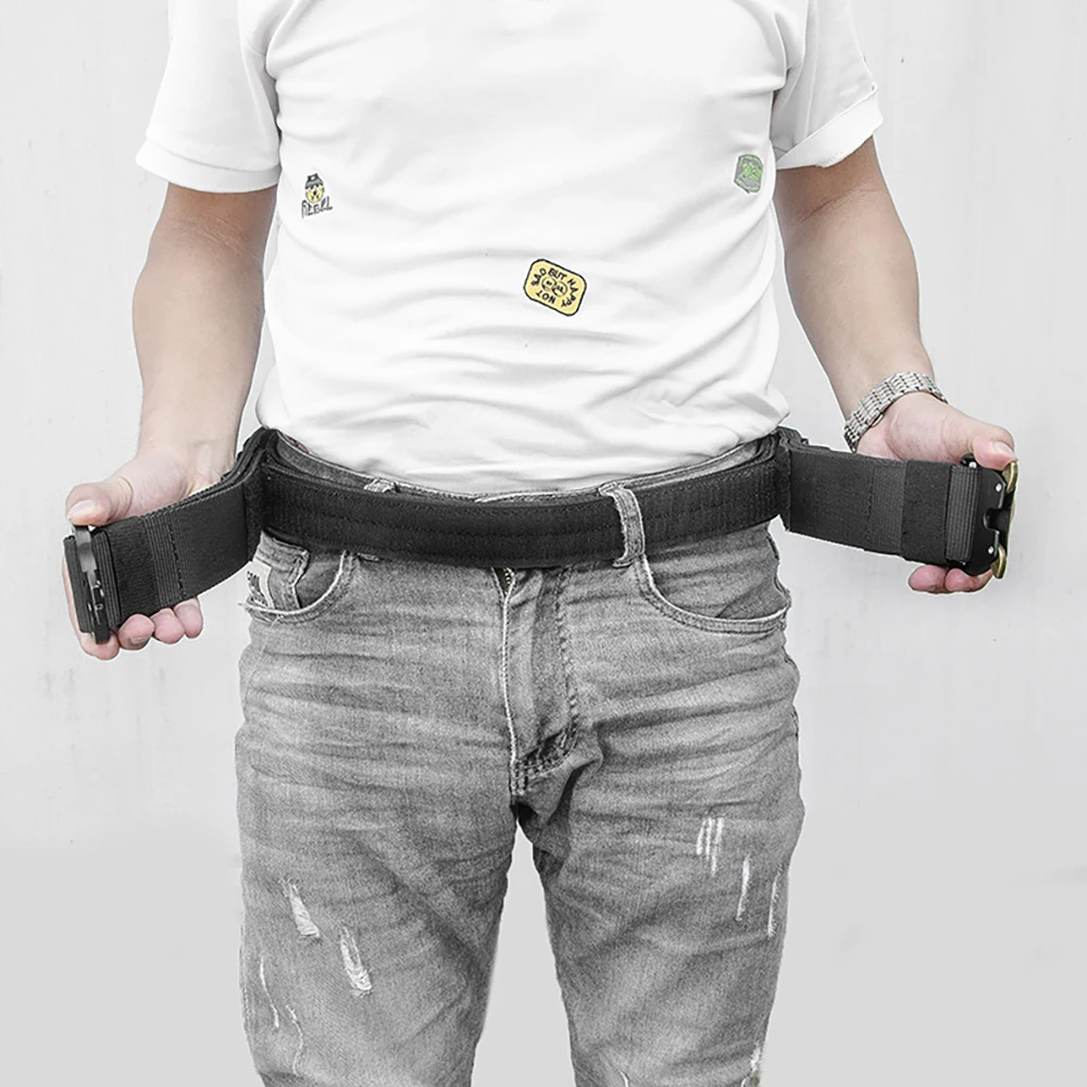 Cinturón táctico MOLLE negro hebilla liberación rápida para hombre - imagen 3