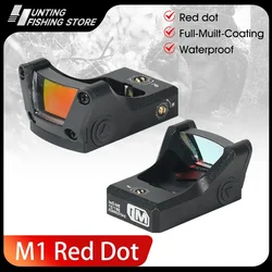 Mira réflex M1 en topless, punto rojo y verde, 3 puntos MOA para pistola Glock, Rifle, mira de caza con montaje en riel de 20MM, equipo táctico