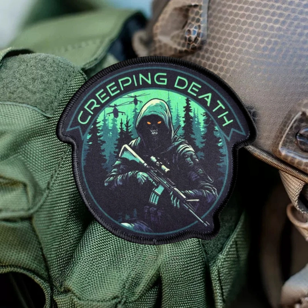 Parche táctico de muerte rasante, parches impresos del ejército, gancho y bucle, insignia de moral de soldado Ranger, brazalete militar, pegatina para mochila - imagen 4