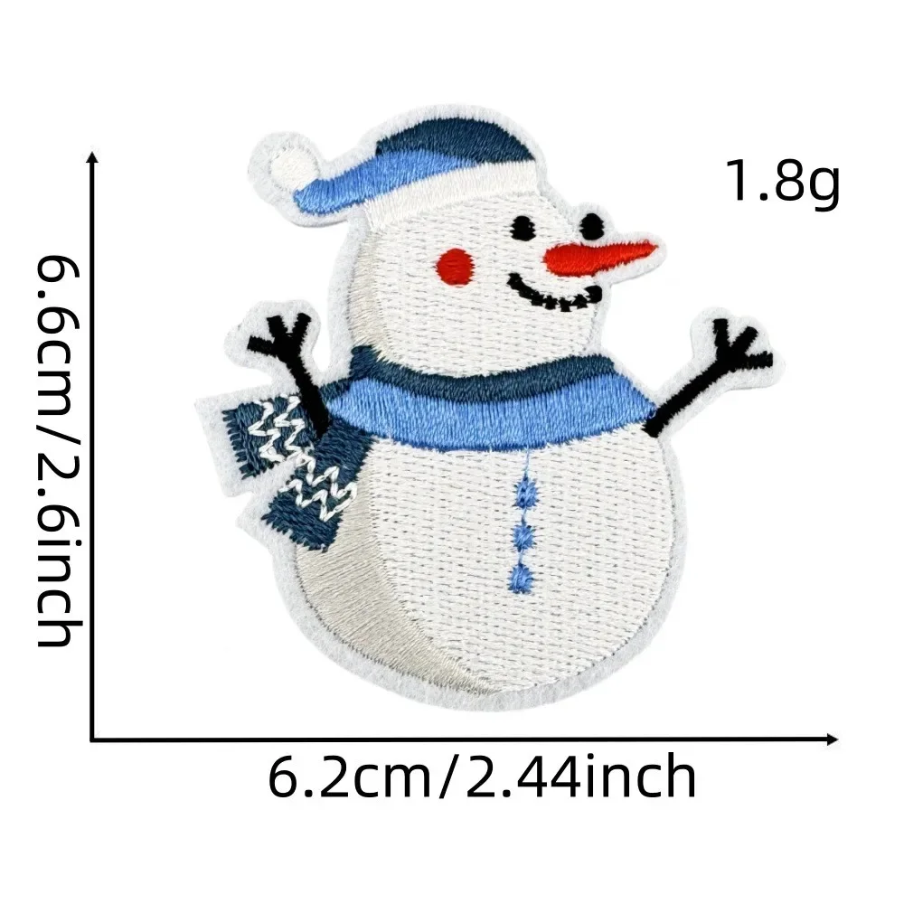 Parche para planchar, calcomanías de tela para árbol de Navidad, accesorios azules de invierno, muñeco de nieve de Navidad, oso Polar, copo de nieve, parches para planchar - imagen 4