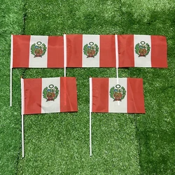SKY Bandera de mano de Perú con poste de plástico - de uso deportivo
