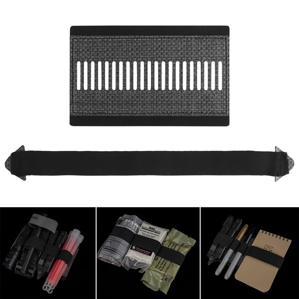 Bolsa táctica placa integrada banda elástica ajustable fijación torniquete soporte caza linterna cuchillo herramientas equipo de transporte - imagen 2