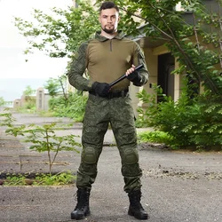 Uniforme táctico CP, ropa de trabajo Airsoft para hombres, camisas de combate de camuflaje resistentes al desgaste, pantalones de senderismo de Paintball de carga con múltiples bolsillos