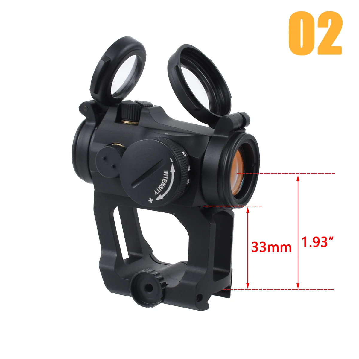 Mira telescópica réflex táctica T01/02 2MOA Red Dot con soporte elevador, mira óptica AIM de 1x22mm con logotipo de marcado Original - imagen 4