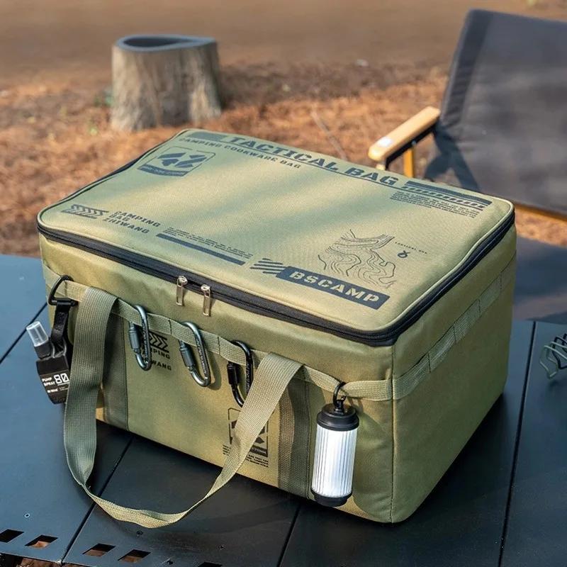 Bolsa de almacenamiento táctica impermeable para acampada, caja plegable aislada para organizador de equipo al aire libre, vajilla de Picnic, equipo de campo, 30-42L - imagen 2