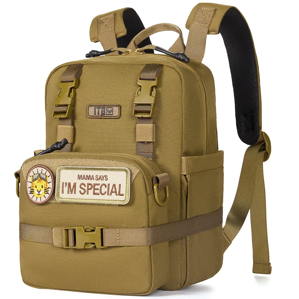 Mochila táctica 1TG Mini bolso de estilo táctico con bolsa desmontable para deportes al aire libre