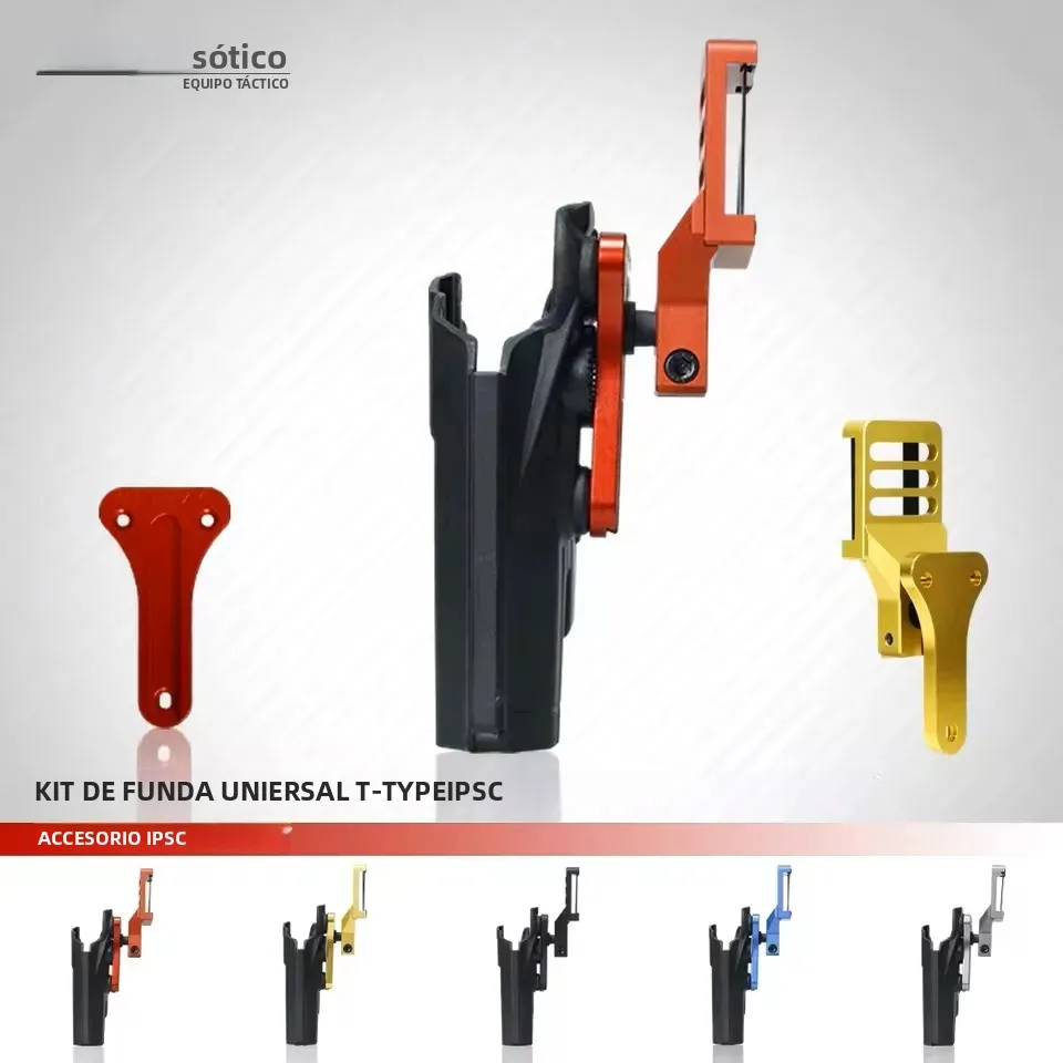 SOETAC IPSC IDPA Funda de pistola ajustable tipo T Kit cerrado universal Equipo de competición de aluminio CNC para tiradores IPSC