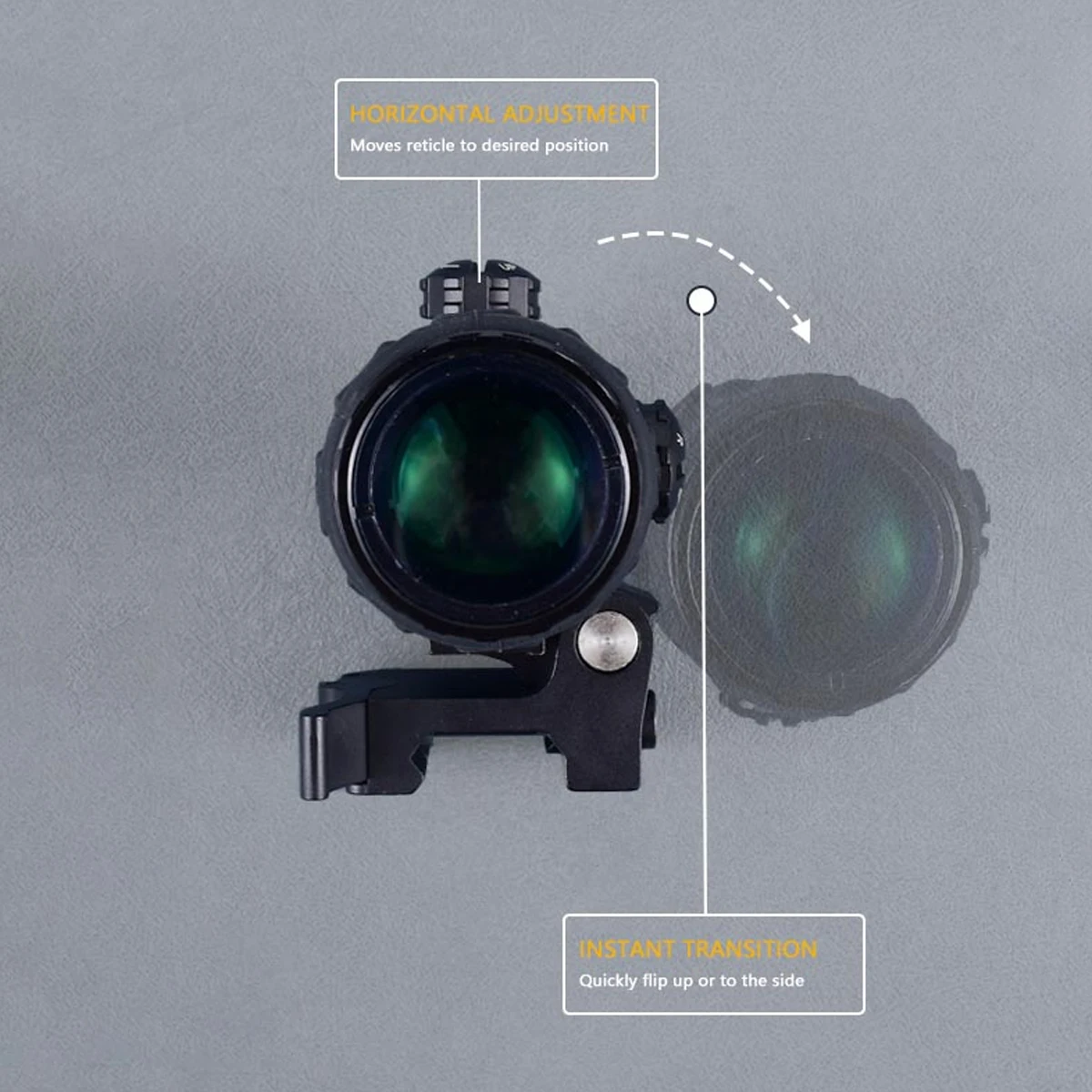 G33 G43 3X G45 5X lupa alcance plegable lateral Flip lupas combinación táctica caza amplificar miras ajustables riel de 20mm - imagen 5