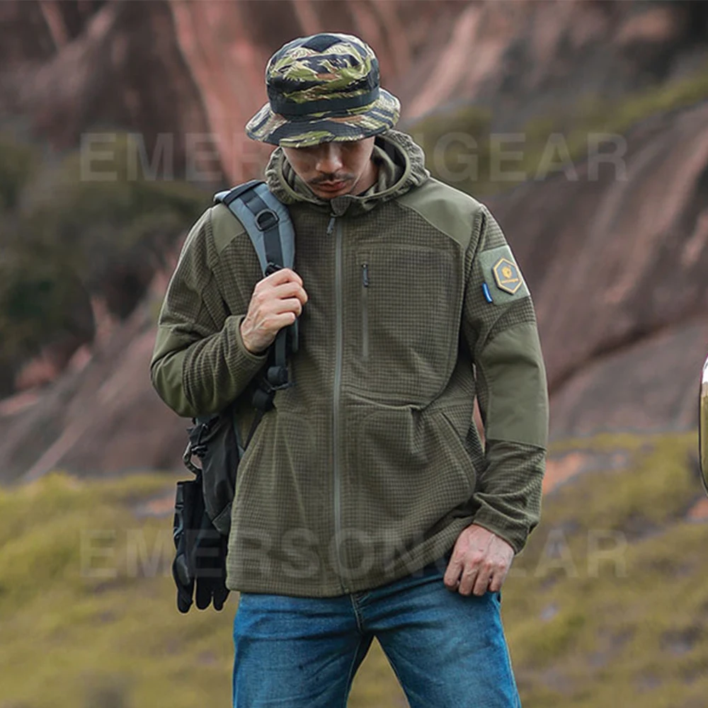 Emersongear etiqueta azul Mastiff sudaderas con capucha tácticas suéter chaqueta cálida abrigo de corte ergonómico deportes al aire libre Camping senderismo caza - imagen 2