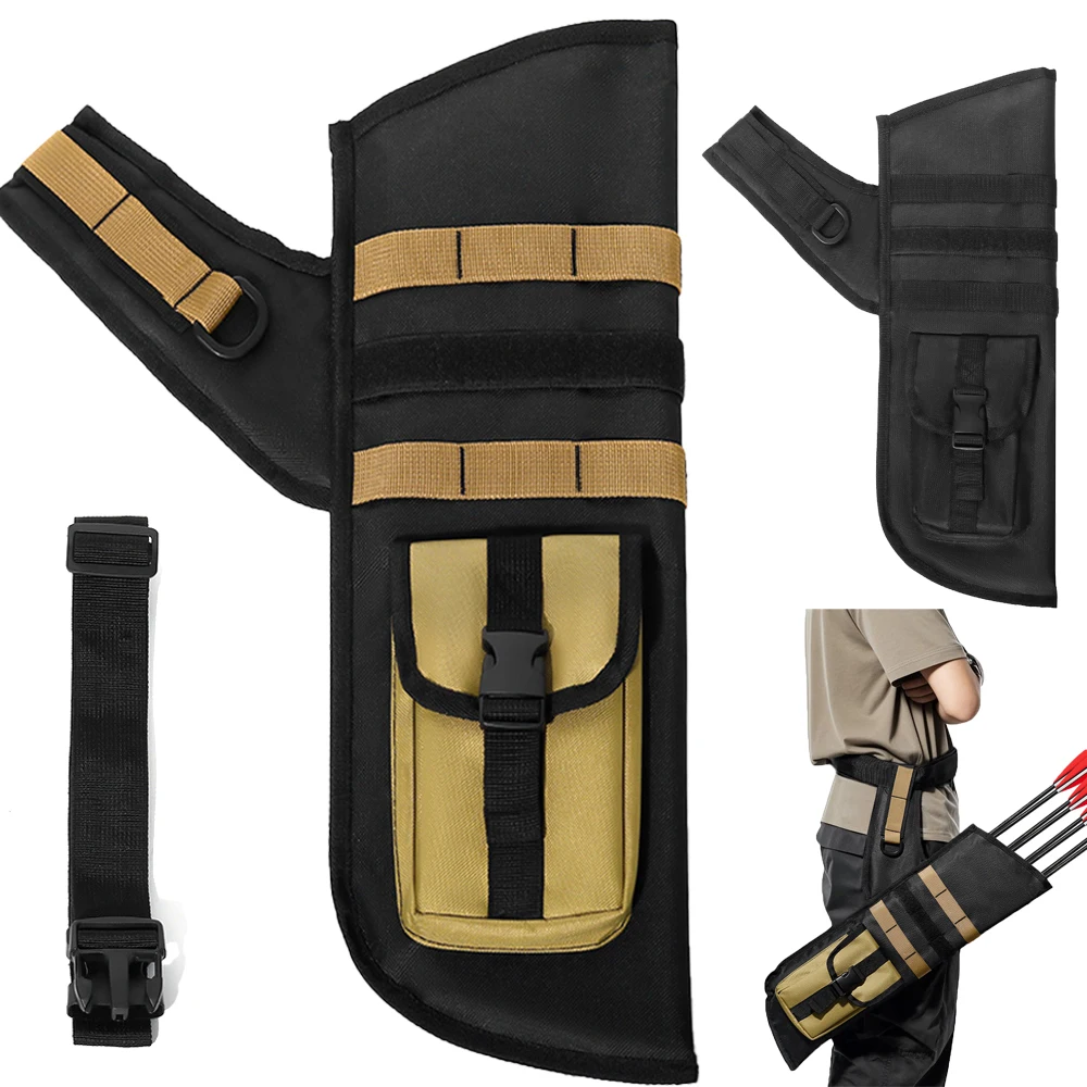 Bolsa de flecha para tiro con arco y cadera, soporte de flecha con sistema Molle, bolsillos, bolsa de cintura para transporte de flecha, accesorios de tiro de caza