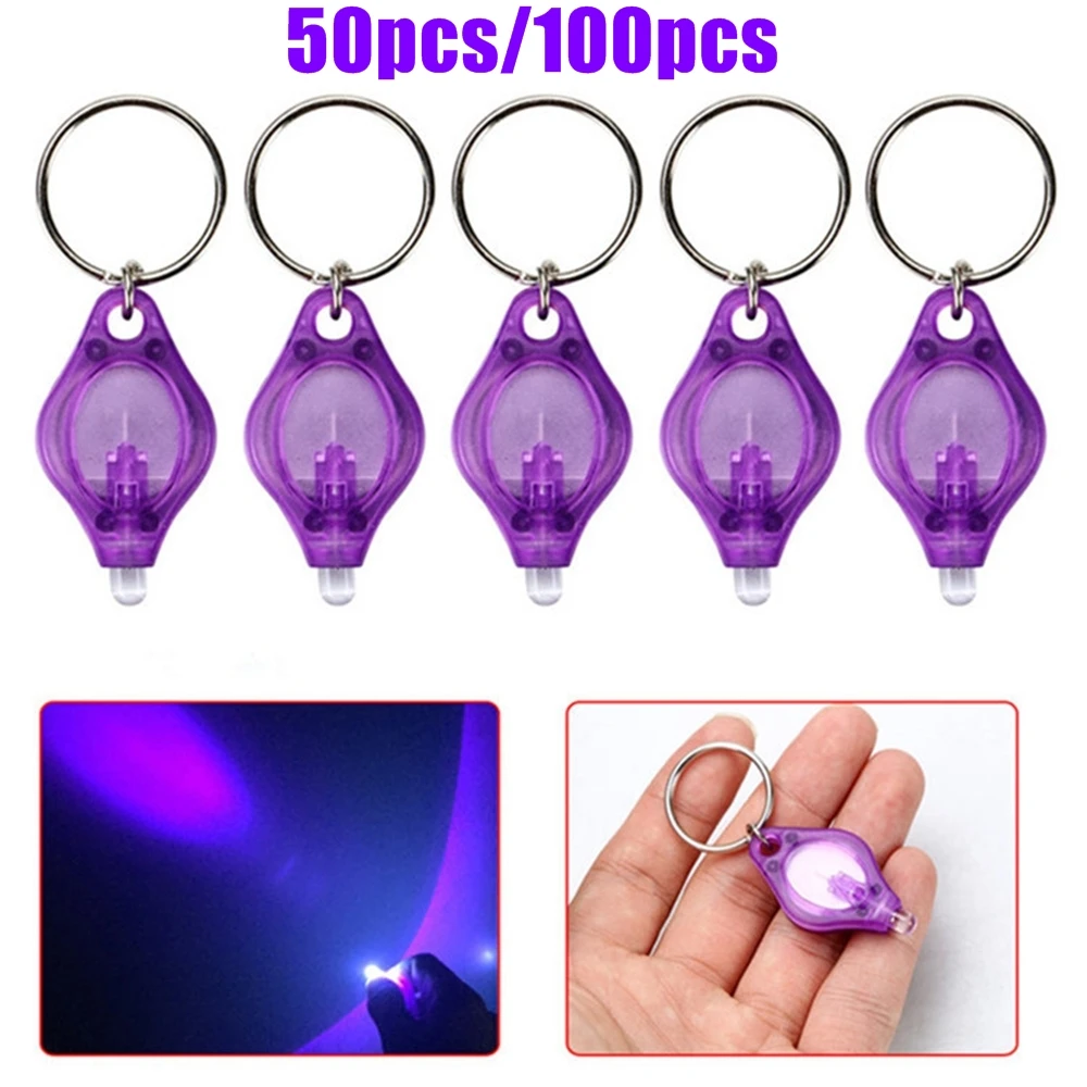 Llavero con luz UV, Mini linterna LED de 365/395nm, marcador de tinea para manchas de perros y dinero, llavero ultravioleta, antorcha Detector fluorescente - imagen 5