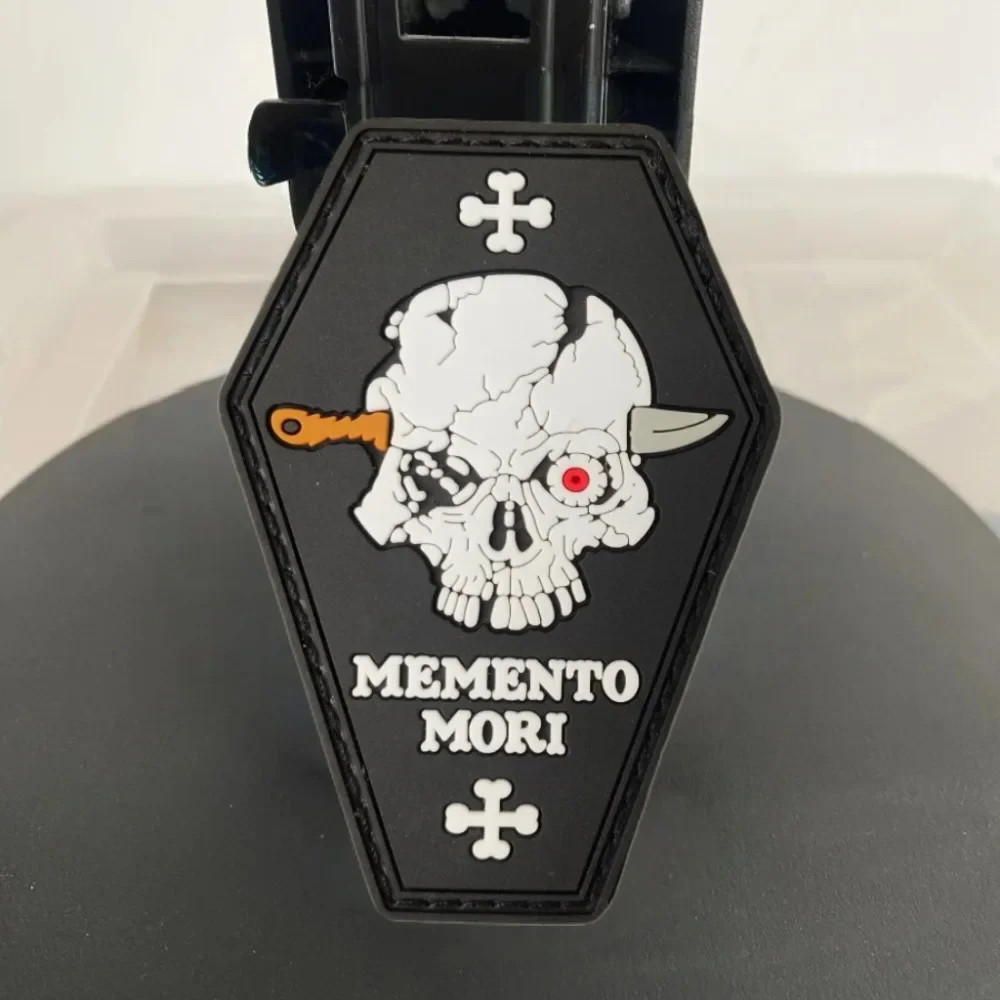 Parche de PVC de goma de esqueleto de ametralladora 3D, insignia de moral de esqueleto de muerte, estilo Punk negro, parches de mochila para apliques de ropa - imagen 5