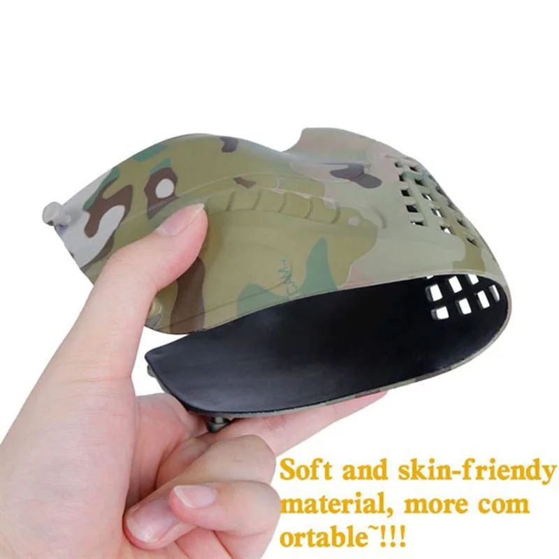 Máscara de media cara de piloto táctico, casco rápido, máscara de protección facial multifunción para Paintball, accesorios de caza MA-38 - imagen 3