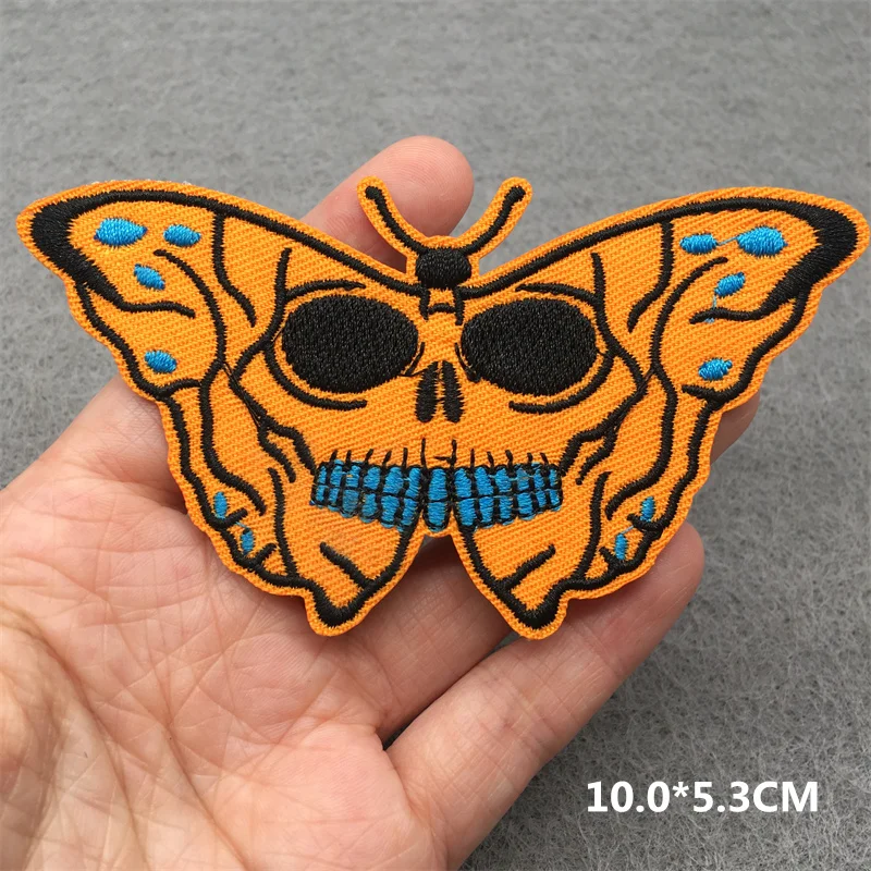 Parches adhesivos de banda para chaqueta, transferencia de planchado para ropa, Parche de Anime, ganchos para ropa, bricolaje, Punk, calavera de dibujos animados - imagen 4
