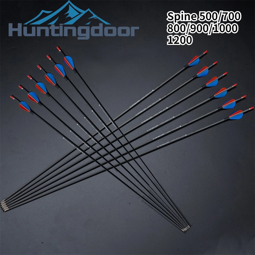 Flechas de carbono para tiro con arco, plumas de pavo